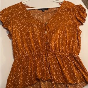 One Clothing burnt Orange cinch waist top size L